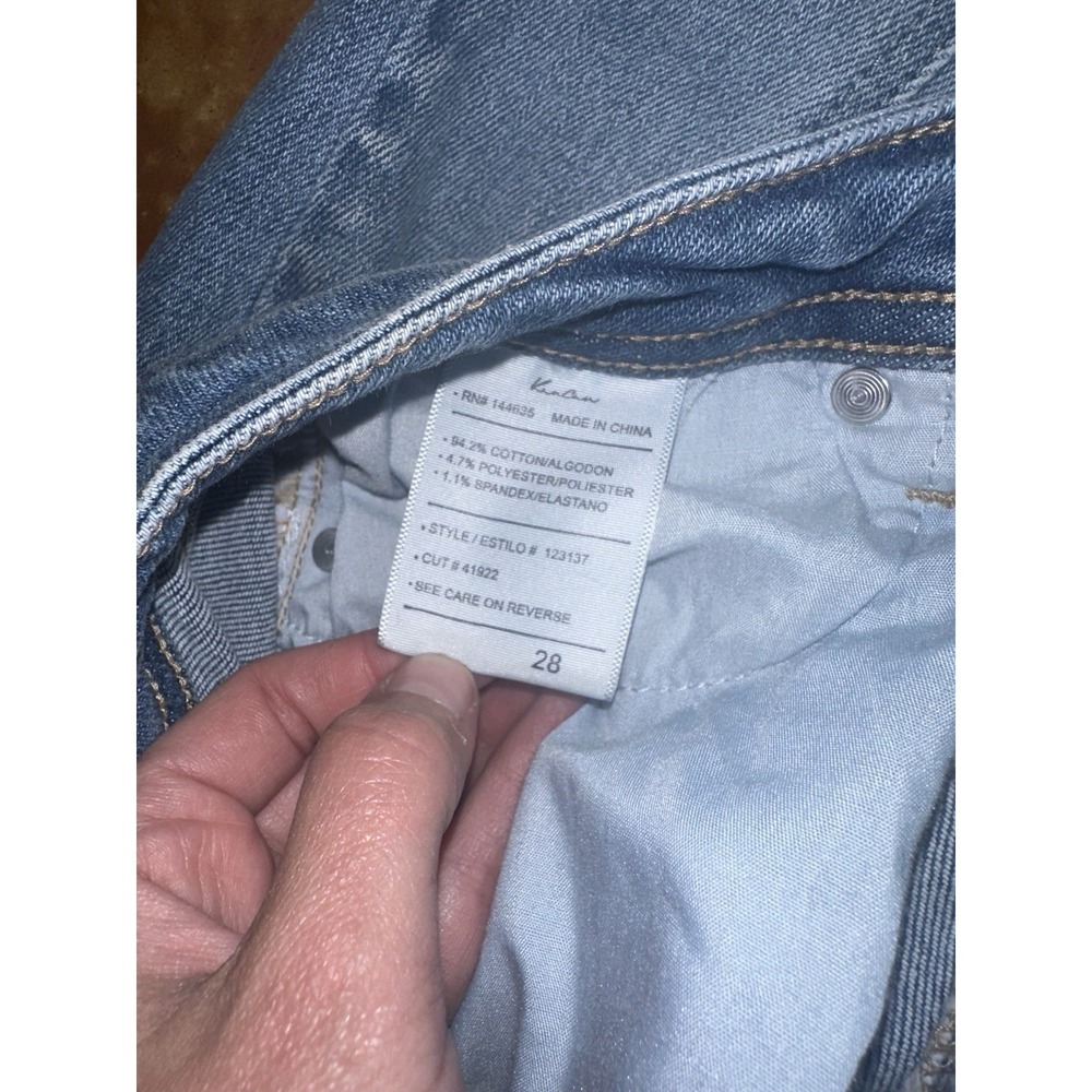 Maurices Kancan Frayed Bell Bottom Jeans Light Distress Blue Size 28 (8) #16654 - Picture 5 of 8